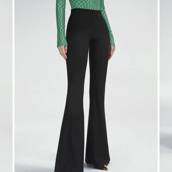 Commense Pants‎ Womens M High Waisted Essential Stretch Flare Black Thin Classic - Picture 1 of 15